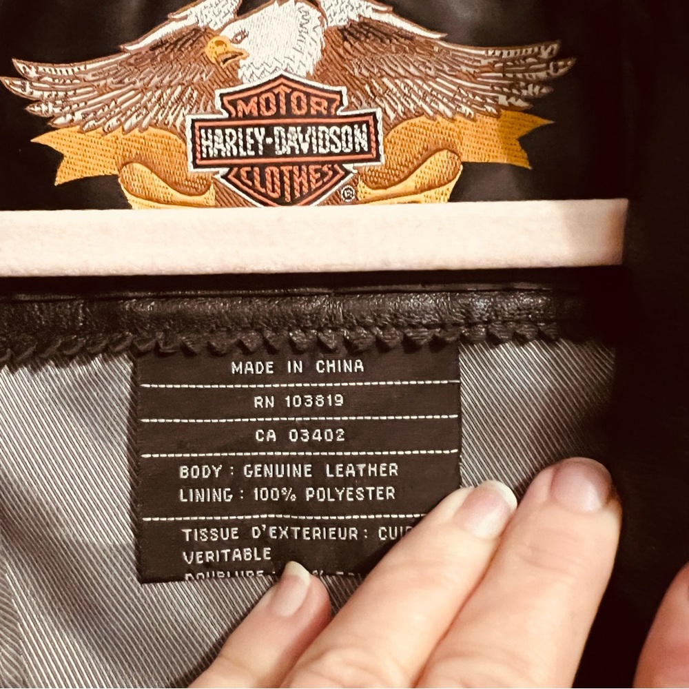 Harley Davidson Women’s Black Leather Riding Jacket - Picture 9 of 12